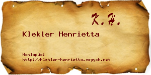 Klekler Henrietta névjegykártya