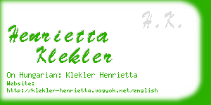 henrietta klekler business card